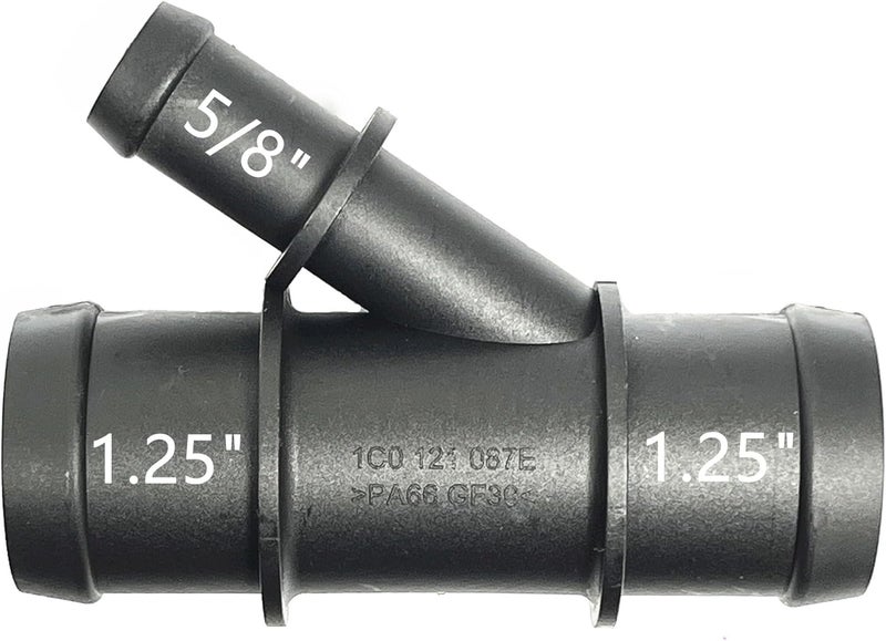 FEEDUN 1C0121087E,1.25"-5/8",Radiator Coolant Hose 3 Way Connector,Heater Y-Joint Diverter,Water Pipe Splitter Kit for Audi Q5/A3/S3/A4/A5/RS3,for Volkswagen Jetta/Passat/Arteon/Atlas/Touareg/GTI,32mm,0.63in - Image 1